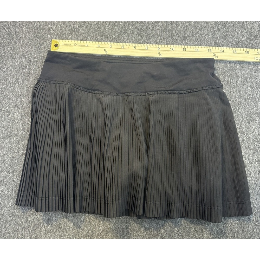 Lululemon Pleat To Street Skirt III Skort Shorts Black Size 4 Tennis Pickleball - Picture 8 of 16